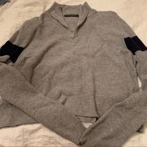 Grey Blue Brandy Melville sweater quarter zip